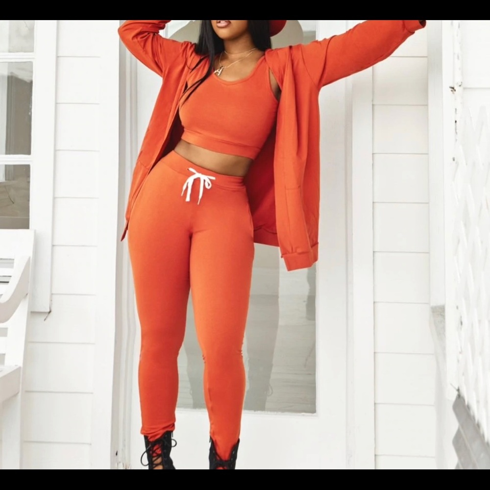3 Piece Crop Top Jogger Set